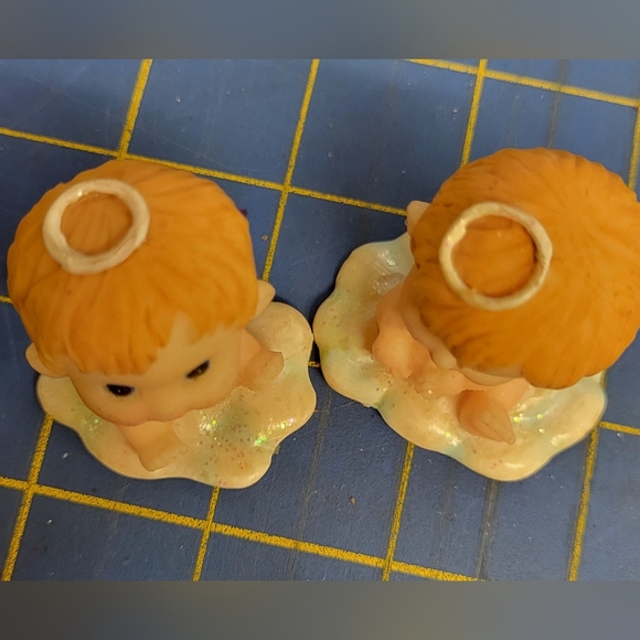 1970s Vintage Cherub Angels Halo Baby Plastic Set of 2 - Picture 4 of 5